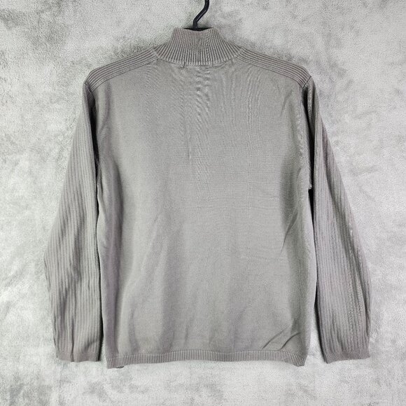 Men's Gray Calvin Klein Jeans Sweatshirt Ribbed Cotton Half-Zip Long Sleeve XL - Picture 9 of 12